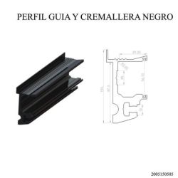 PERFIL ALUMINIO GUIA / CREMALLERA   NEGRO